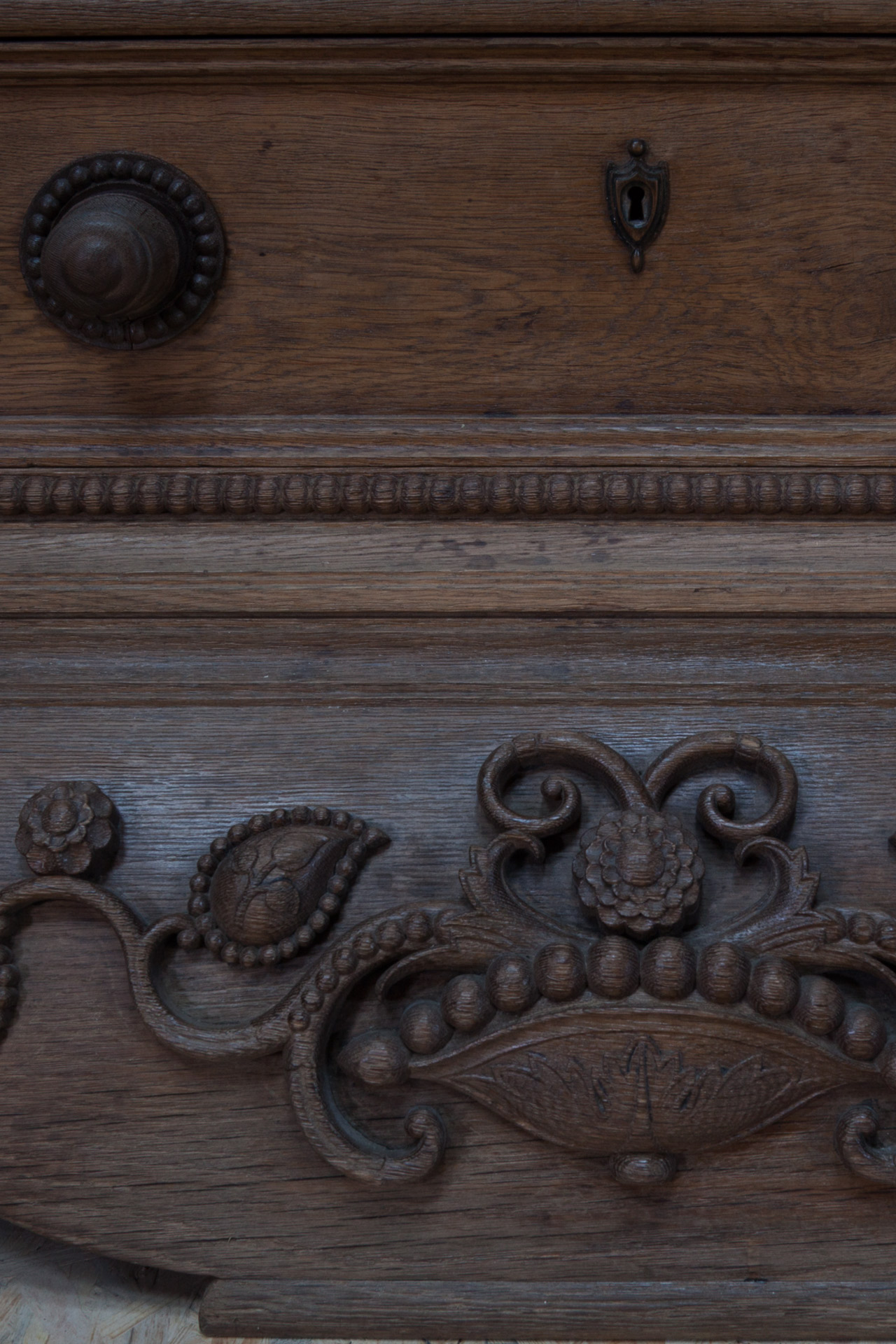 A large oak cabinet by Eduard Pfeiffer