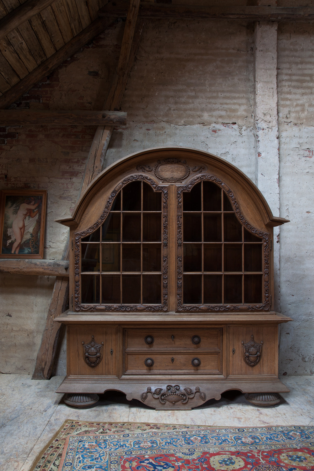 A large oak cabinet by Eduard Pfeiffer