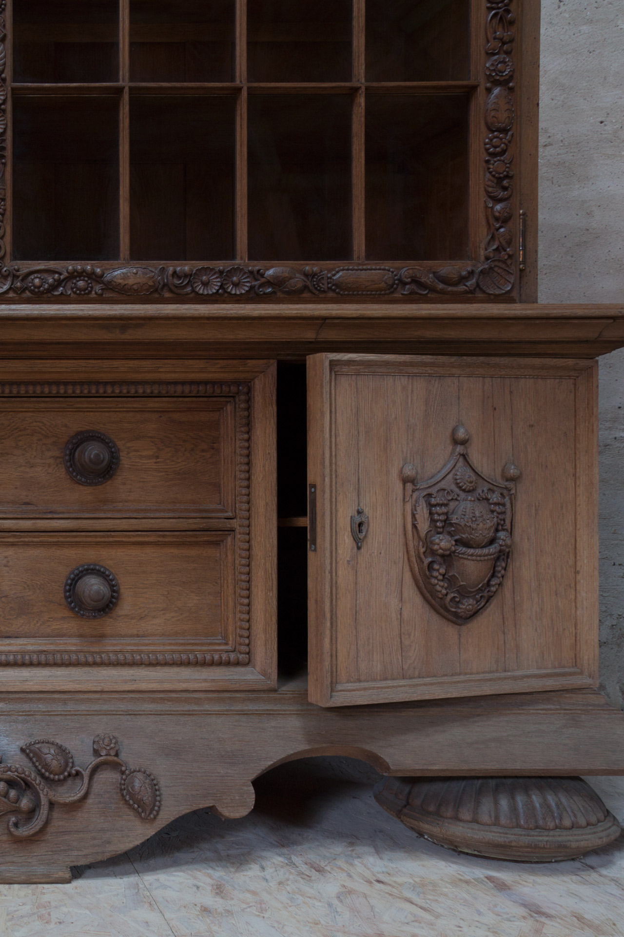 A large oak cabinet by Eduard Pfeiffer