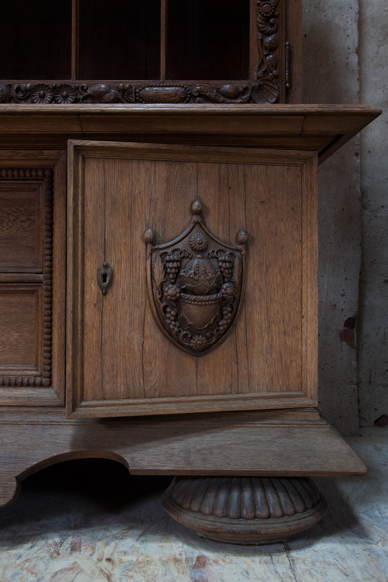 A large oak cabinet by Eduard Pfeiffer